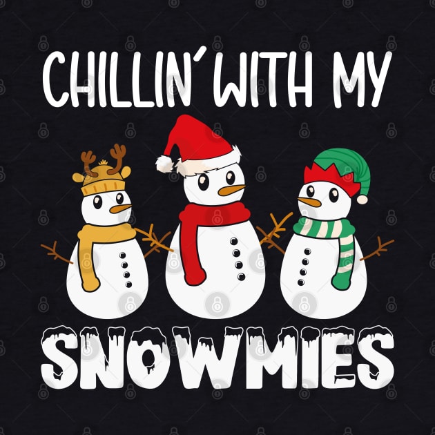 Chillin With My Snowmies Funny Ugly Christmas Pajama Xmas by DragonTees